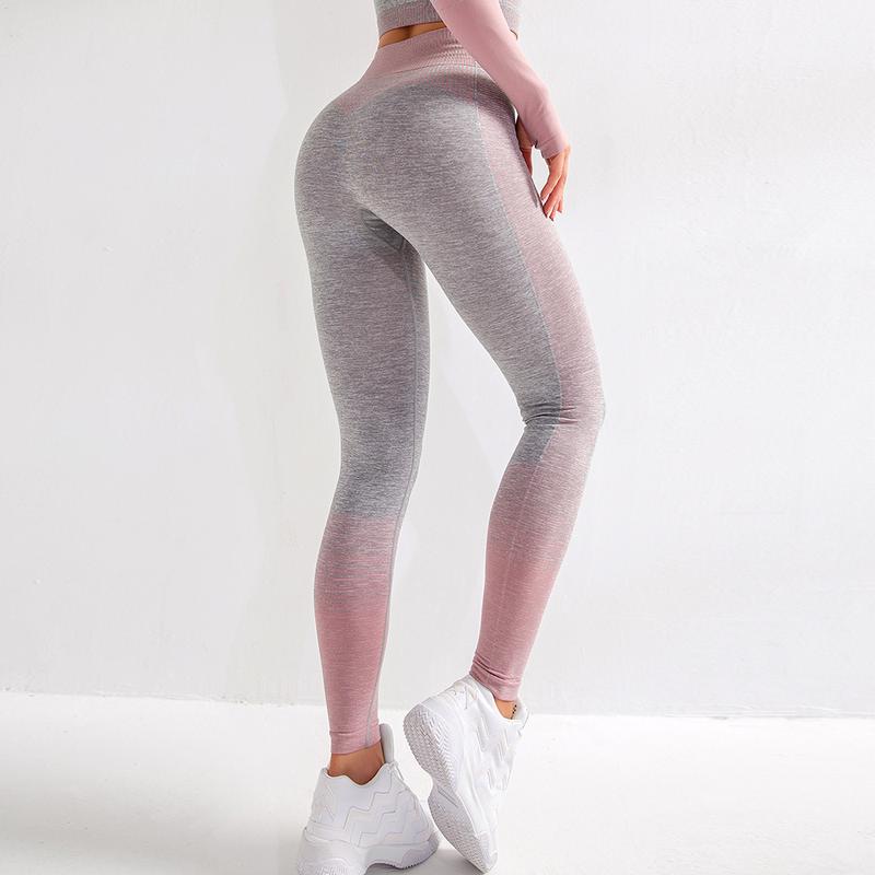Gym High Waist Leggings Women Knitted Workout Running Yoga Pants 2