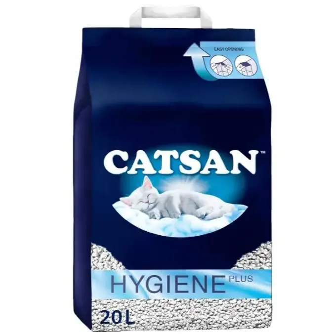 CATSAN Hygiene Plus Non-Clumping Cat Litter – 100% Natural, Ultra-Absorbent Formula for Kittens & Adult Cats | Odour Control & 20L Bulk Pack