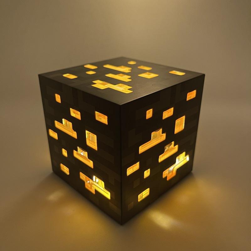 Product Introduction of Mining Ore Diamond Emerald Redstone Gold USBRechargable Color Changing Night Light Bedroom DecorToy Gift LED Night Lights Bedroom Lamp 6