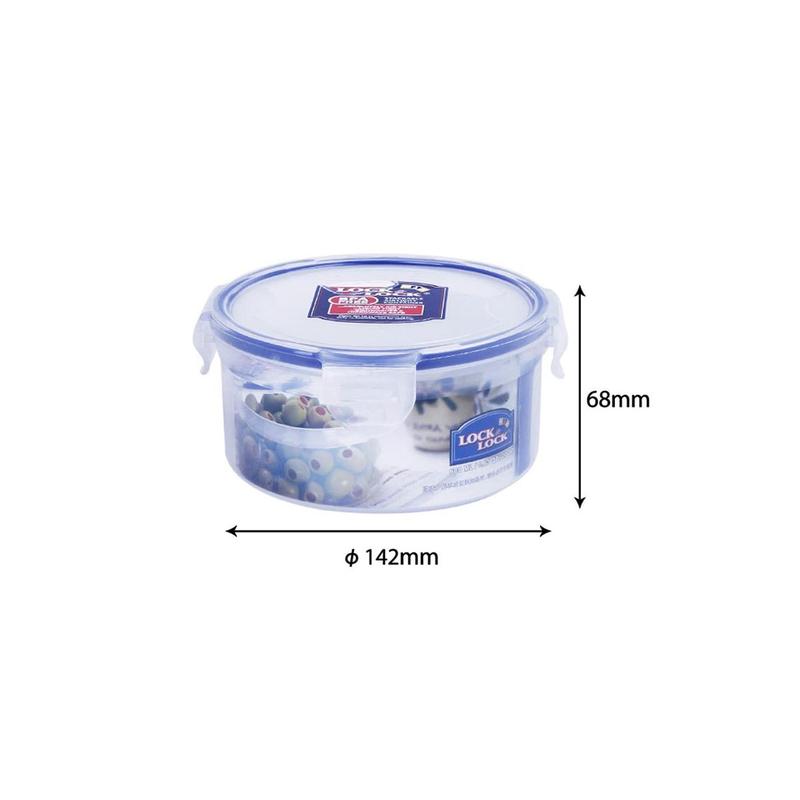 LocknLock HPL933 Round Storage Container - Clear/Blue, 600 ml (Pack of 1) 1