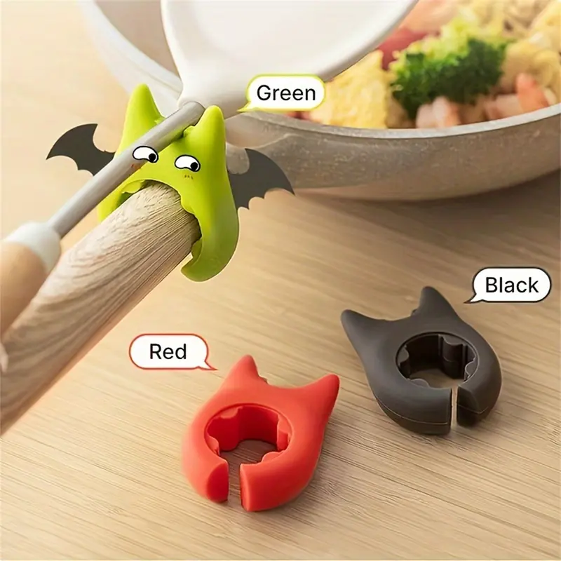 3-Piece Set of Silicone Kitchen Utensils with Non-Stick Spatula & Slotted Turner, Wooden Handles, and Silicone Resting Spoon Holder - Essential Cooking and Baking Tools for Home Kitchen 1