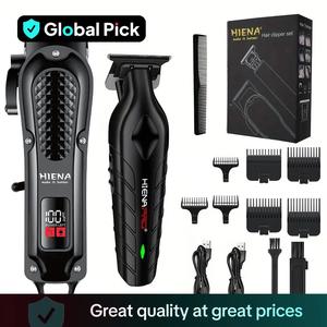 Professional Rechargeable Hair Clipper Set, 1 Box Electric Hair Trimmer & Accessories, Cordless Hair Clippers, Hair Trimmer Tool, Hair Cutting Kit for Men, Great for Stylists Barbershop Salon Home Use, Adjustable Barber Kit