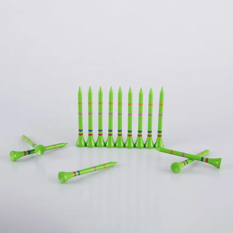 Go Green-Not A Castle Tee- Premium 70mm Bamboo Golf Tee With Orange, Pink, Blue & Red Castle Tee Height Indicators-50 Pack 5