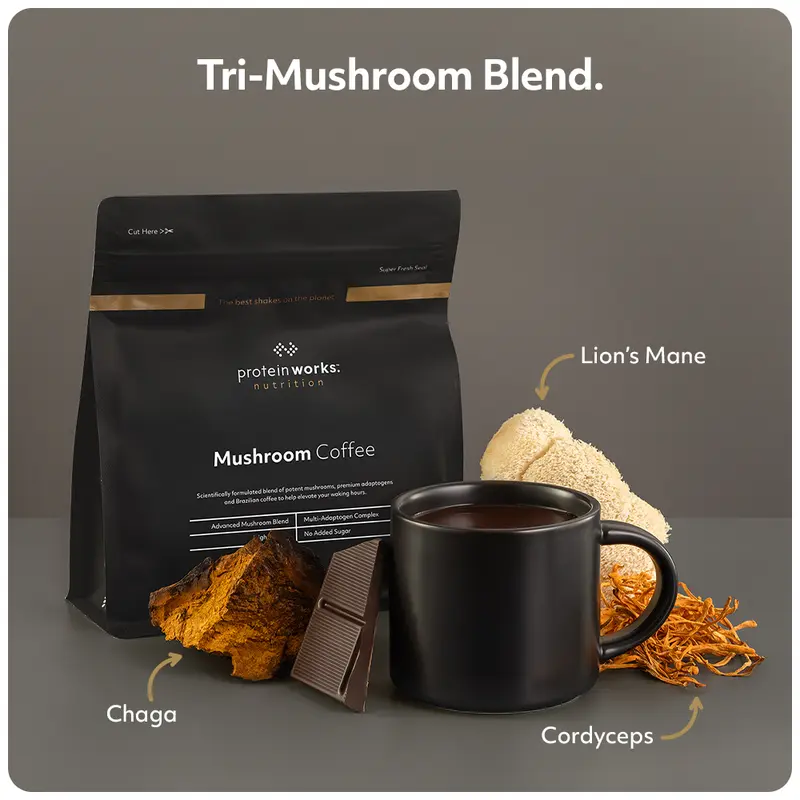 Mushroom Coffee | Protein Works, A Daily Coffee Blend with Added Benefits of Lion's Mane, Cordyceps, Chaga, Ashwagandha & Vitamin B6 2