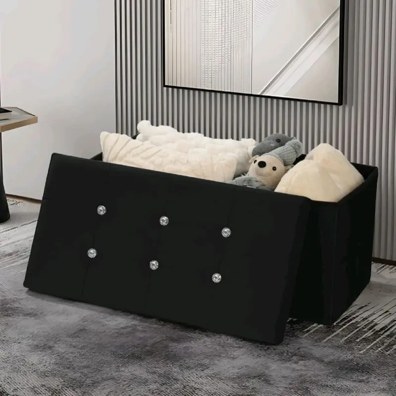 Ottoman Large 2 Seat Foldable Double Storage 2