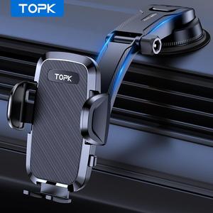 TOPK Car Phone Holder Mount, Car Mount Smartphone Stand, Handsfree Phone Stand for Car Dashboard, Universal Multifunctional Car Accessories for iPhone Samsung Android, Car Cellphone Mount