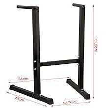 Product Introduction of Dip Station Stand Chest Tricep Exercise Workout Station Pull-up Dipping Bars Black 16