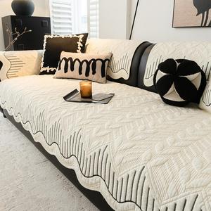 Solid Color Sofa Cover, 1 Count Non-slip Sofa Slipcover, Dustproof Sofa Protector, Sofa Protective Cover for Home Living Room, Couch Covers