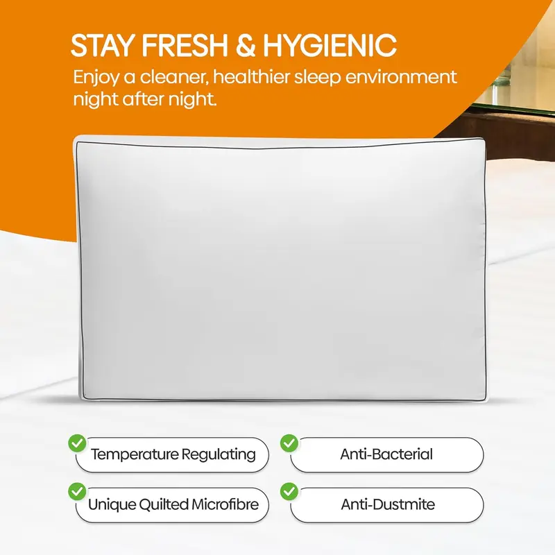 Premium Egyptian Cotton Box Pillows (ALL Packs) – Extra Fluffy, Hypoallergenic & Breathable | Hotel Quality | SAME DAY SHIPPING 6