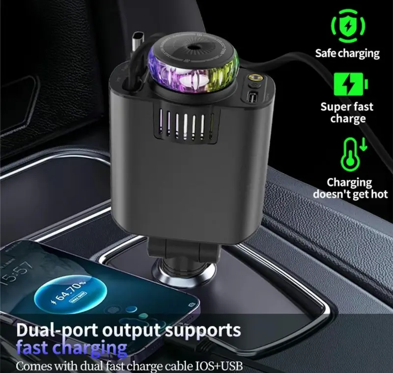 5-In-1 Smart Devices Charging Cable,Aromatic Smoke Air Freshener Metre Long With 240V Of Fast Charging Made For Durability And Functionality Wireless Electronic Cellphone 3