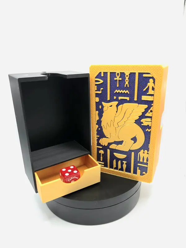 Ancient Tablet Ra Deck Box – 100 Card Capacity with Dice/Token Drawer 3