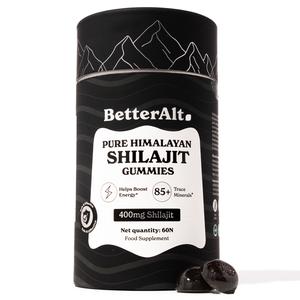 BetterAlt Pure Shilajit Gummies | Lab-Tested for Purity | Fulvic Acid, 85 Essential Minerals for Strength, Stamina & Energy | 60 Gummies