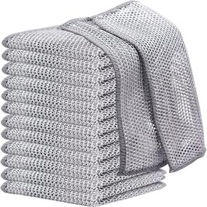 Dishwashing Cloth (12pcs), Multipurpose Wire Dishwashing Rags, Premium Scrubbing Wire Cleaning Cloths, Non-scratch Wire Dishcloth for Kitchen, Household Items