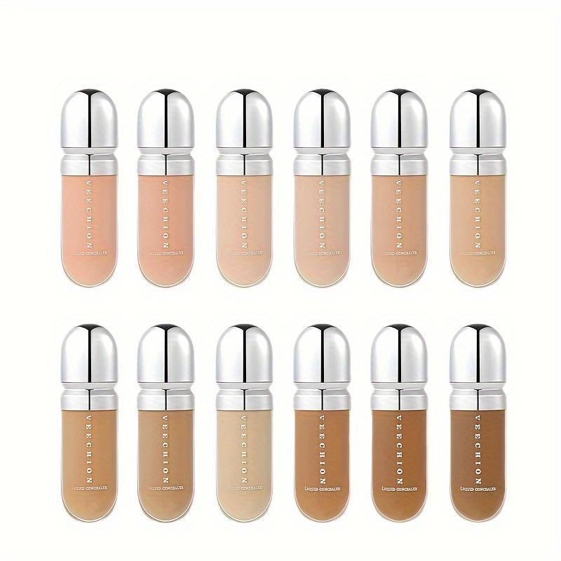 [12 Colors Full Concealer] 12 Colors Full Coverage Concealer, Long-lasting Concealer and Makeup Liquid Foundation, Facial Blemish Modifying Contour Waterproof and Hard to Fade Cosmetic Cream #01 2