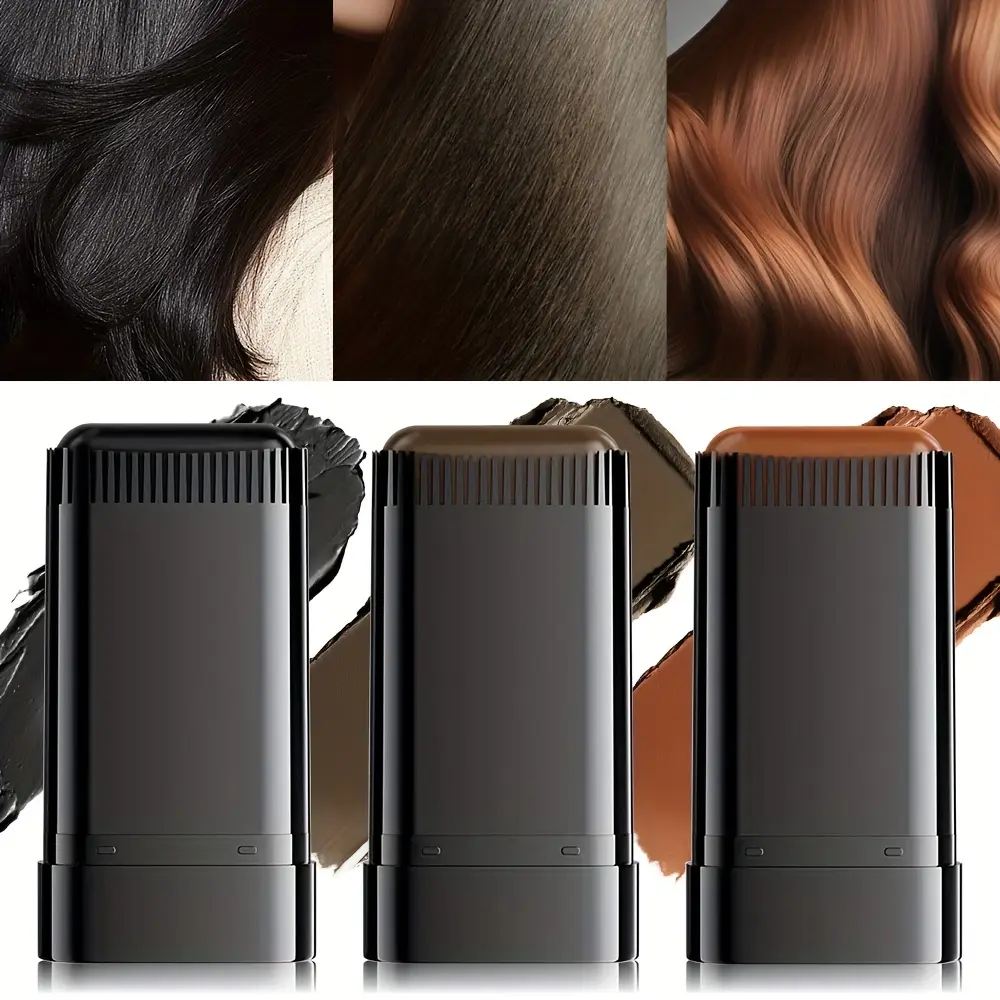 3-color cream hair clip with broken hair decoration clip, covering white hair and combing beauty cream, removing broken hair problems, brown and black gift for mom