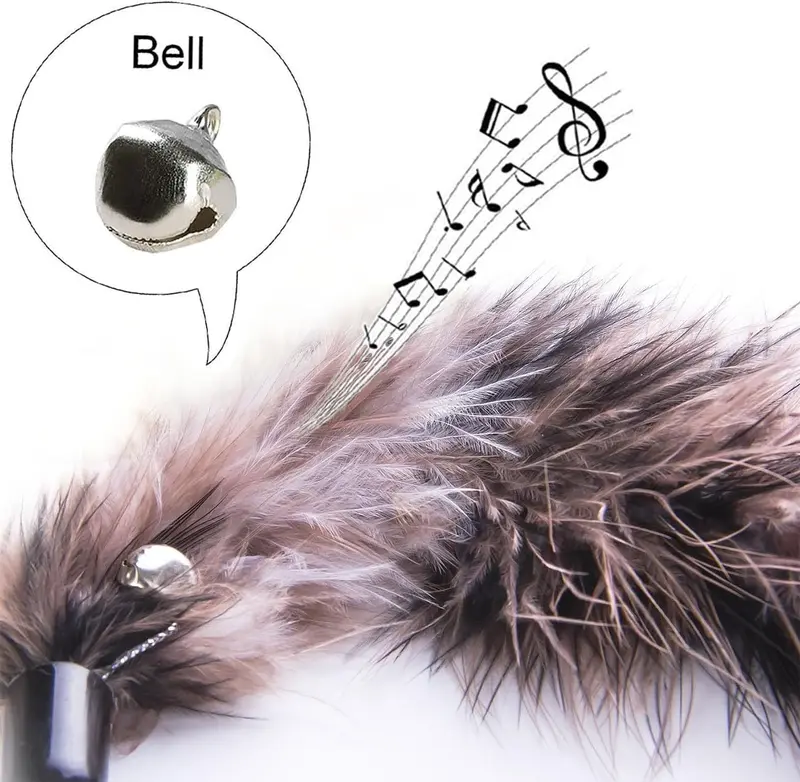 Cat Toys, Cat Feather Toys, Interactive Cat Teasers Wand Toys 6Pcs, Cat Toys for Indoor Cats Adult Kitten 1