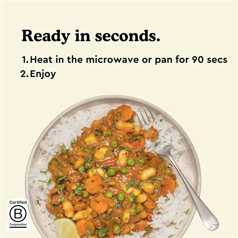 Fiid Chip Shop Curry Flavour Vegan Microwave Ready Meals - High in Fibre & Protein, Low in Sugar, Gluten Free, Fat Free - 8 x 275g 3