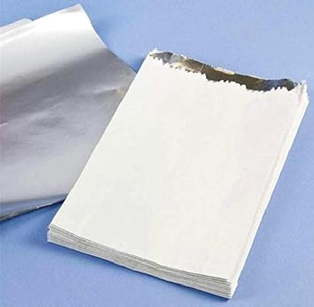 100 x Hot Food White foil Lined Bag 7" x 9" x 12" (Hot Chicken, Nan Bread Cookware Disposable 0
