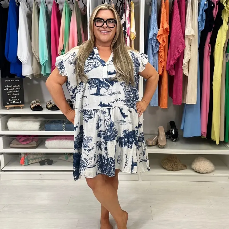 Ester Jungle Print Smock Dress