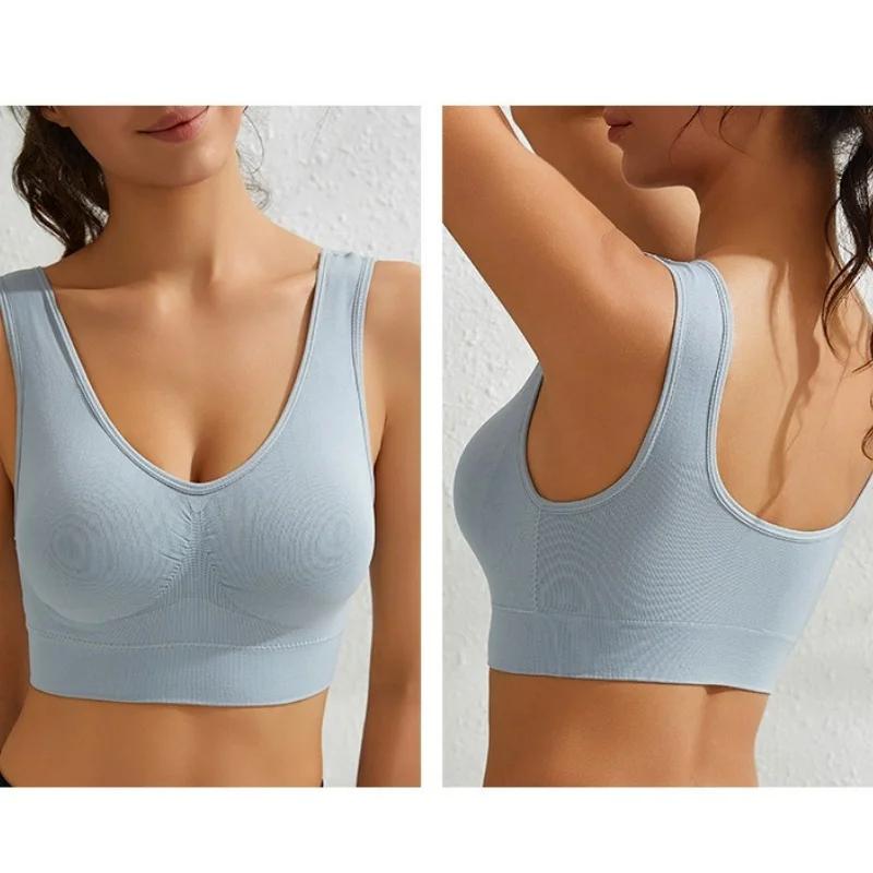 Product Introduction of Women Seamless Underwear Sports Tank Tops Female M-5XL Soft Wireless Nopads Crop Top Solid Color Sexy Lingerie Camisole 13