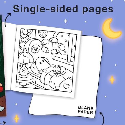 Little Spooky: A Cozy Hygge Coloring Book for Adults & Teens – Cute & Creepy Creatures for Relaxation (Cozy Spaces Coloring)** 6