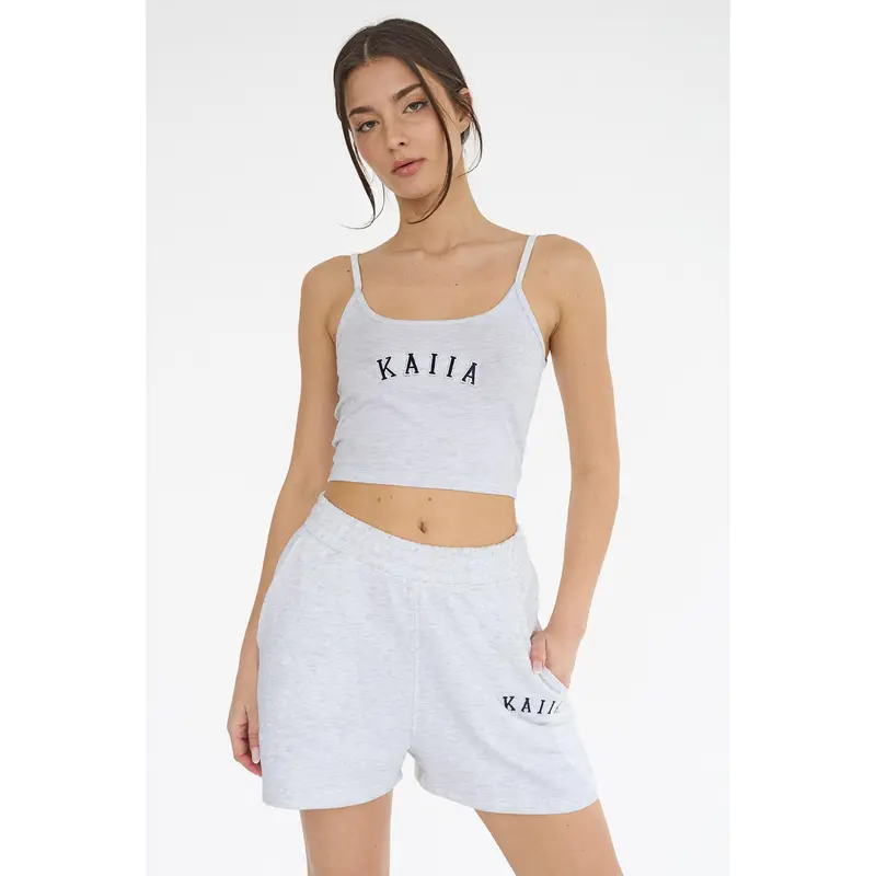 Kaiia Cami Logo Top In Grey Marl 6