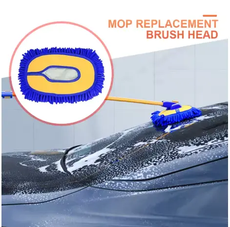 Super Absorbent Chenille Car Mop Head – Replacement Brush for Auto Detailing & Washing 1