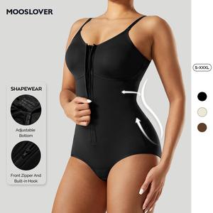 Mooslover UK Bodysuit for Women Tummy Control Zip Shapewear Sculpting Body Shaper Tank Top Comfort Womenswear Compression