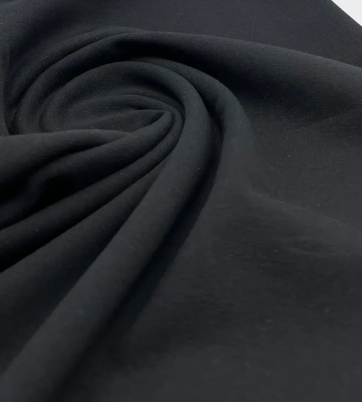 Black Cotton Stretch Jersey 240 GSM 92/8 Lycra 4 Way Stretch 2