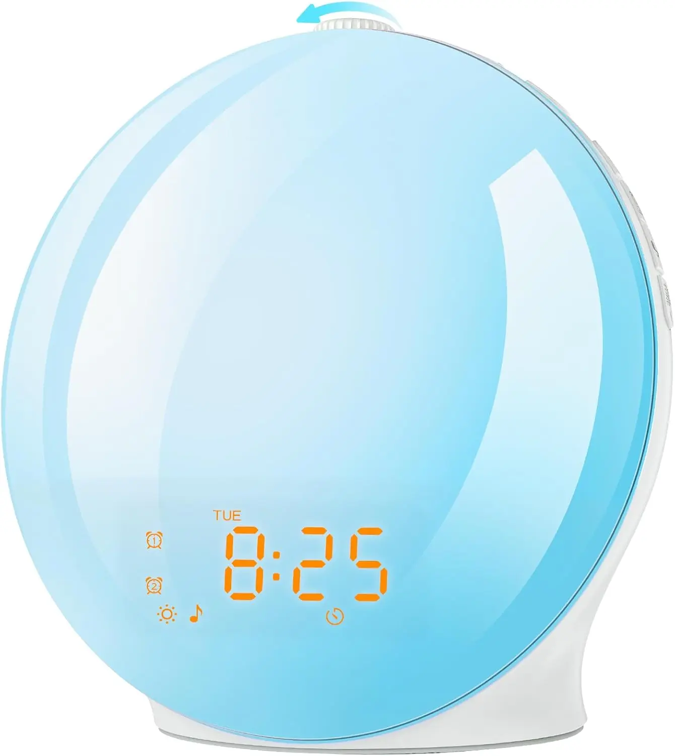 hatch alarm clock Alarm Clock Wake Up Light with Sunrise/Sunset Simulation Dual Alarms and Snooze Function, 7 Colors Atmosphere Lamp, 7 Natural Sounds and FM Radio, Built-in Phone Charging Port [Energy Class G] [Energy Class G]