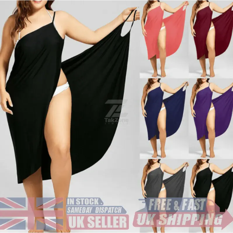[UK SELLER] Stylish Women’s Maxi Wrap Sarong Cover Up for Beach & Swim, Plus Sizes S-5XL, Perfect Blend of Comfort & Elegance [FREE FAST UK SHIPPING]