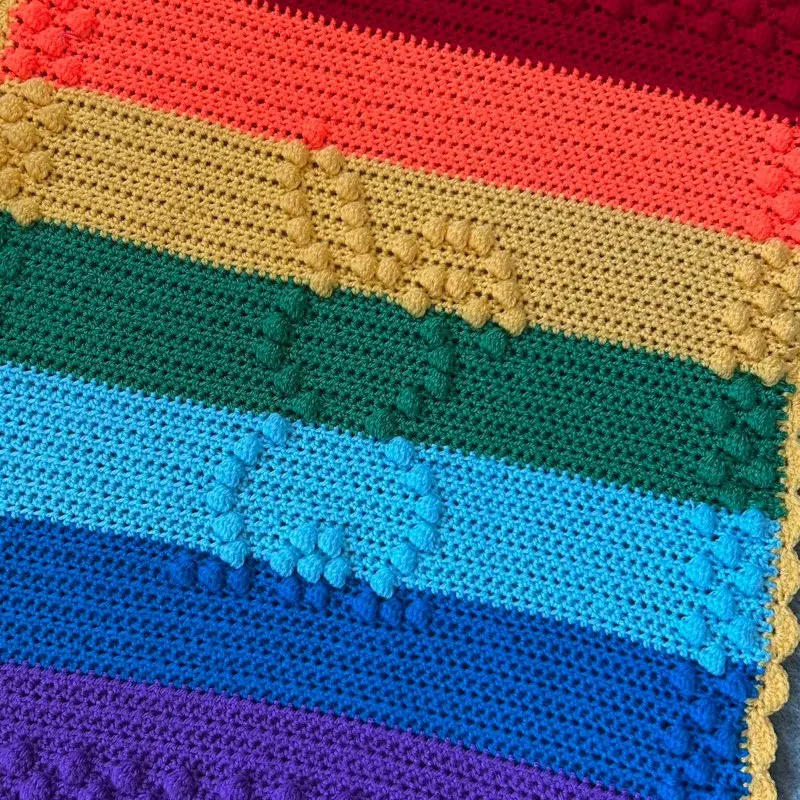 Crochet Bunny Baby Blanket Rainbow 1