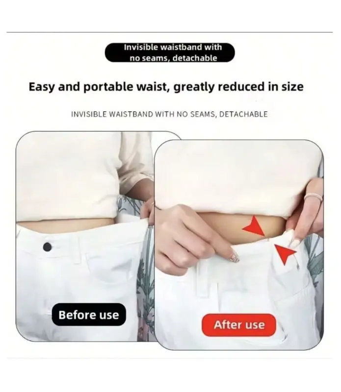 4pcs Invisible Metal Clip Buttons for Waist Tightening - Adjustable Fashion Accessory for Jeans and Clothes 4