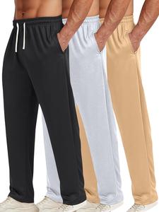 Men's Solid Color Drawstring Waist Pants, Casual Comfy Trousers for Spring & Fall, Men's Bottoms for Daily Wear
