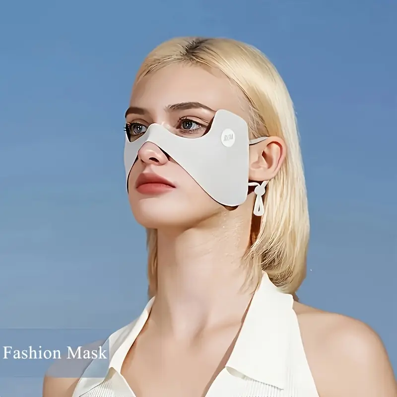 1/2pcs Summer Mask Sunscreen Face Scarf Solid Color Sunscreen Eye Patches Sunscreen Veil Face Cover Sports Running Tennis Cycling Tennis Mask Fashion DM Logo Mask 0