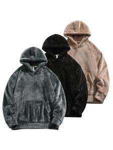Men's Solid Color Hoodie, Casual Loose Long Sleeve Hooded Sweatshirt for Fall & Winter, Men's Clothes for Daily Wear