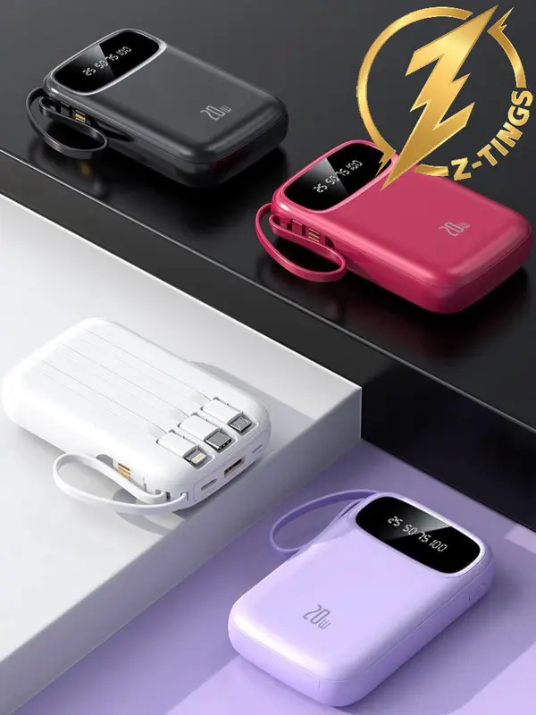 Z-TINGS Power Bank 20000mAH Mini Portable Charger with FastCharging and Battery Level display,External Battery Accessories,Compatible for Phones, iPad, Headphones,Multiple Devices Charging,Charing Mobile,Charger,Portable Charger,Gift Ideas smallest 0