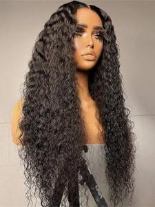 26 Inch Black Long Curly Glueless Wigs for Women, Gorgeous Fluffy Lace Front Wigs without Bangs, Synthetic Glueless Lace Front Wigs for Party, Daily Use