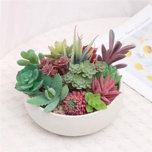 19pcs Realistic Artificial Succulents Unpotted for Landsacape Garden Decor(without vase)