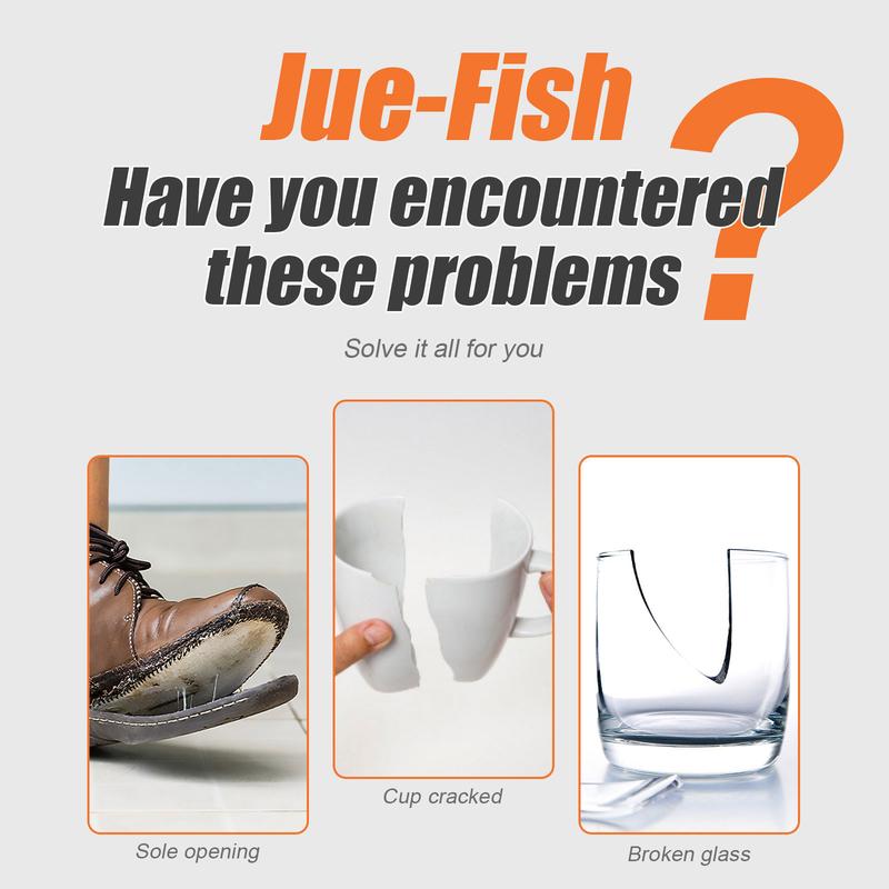 Product Introduction of Jue-Fish Multi-Functional Ceramic Waterproof Transparent Glue, Glass Wood Special Quick-Drying Glue Universal Glue 6