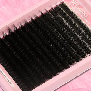 Individual False Eyelashes, 100pcs/box D Curl Mixed Length Soft Curling False Eyelashes, Self Grafting Curl Eyelashes, Eye Makeup Enhancement False Eyelashes, Eyelashes Cosmetic Kit Set