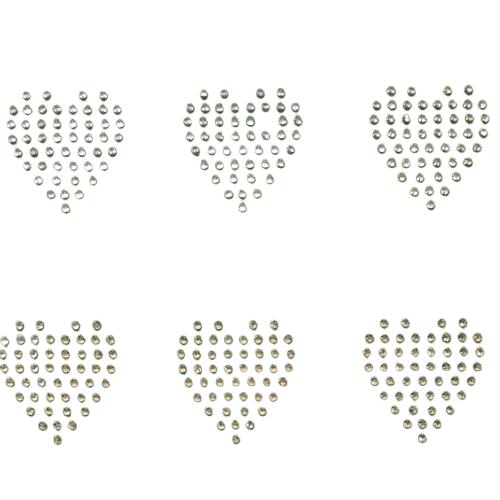 Full Of Love 12 or 6 Hearts Rhinestone Transfers Bling SET OF 12 3