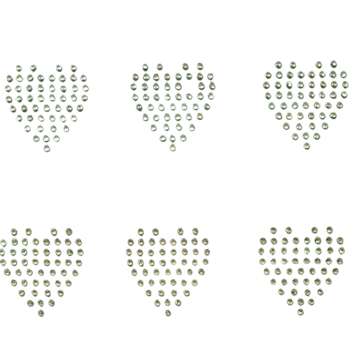 Full Of Love 12 or 6 Hearts Rhinestone Transfers Bling SET OF 12 3