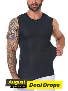 Men's Solid Color Shapewear Tank Top, Casual Breathable Sleeveless Shapewear Top for Workout Gym Exercise, Fashion Men's Underwear & Sleepwear for All Seasons, Sleeveless Gym Tops, Activewear