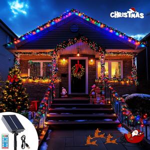 USB Rechargeable Solar Powered String LED Lights, Outdoor Waterproof LED Fairy Lights, Colorful Ambient Light For Home Garden Patio Party Decor, Solar Outside Lights