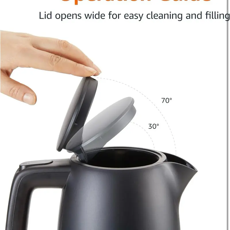 Amazon Basics Electric Kettle 1.7L, 3000 W, BPA-Free with 360° Base, Auto... 3