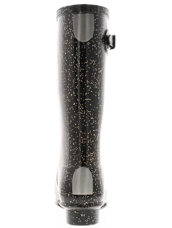 Hunter Older Girls Wellies Giant Glitter Lace Up black UK Size 3