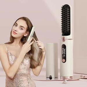 Portable Hair Straightener Comb with Digital LCD screen, 1 Box USB Rechargeable Hair Straightening Comb, Hair Styling Tool for Home & Travel, Excellent Home Appliances, Winter & New Year Gift