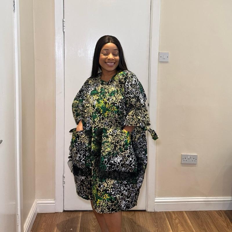 Ankara multicolor Bubu dress with front pocket Summer Comfort Womenswear Casual Floral Comfortable Short Style 5