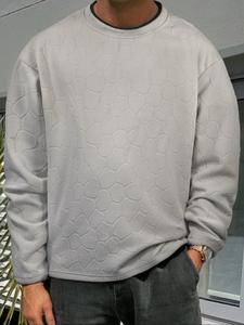 Men's Solid Color  Sweatshirt, Regular Fit Casual Long Sleeve Crew Neck Pullover for Daily Wear, Men's Clothes for All Seasons